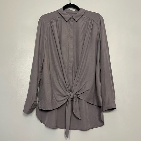 Anthropologie Tops - NWT Anthropologie Maeve Tuesday Tie Front Blouse Tencel Button Down Women's M